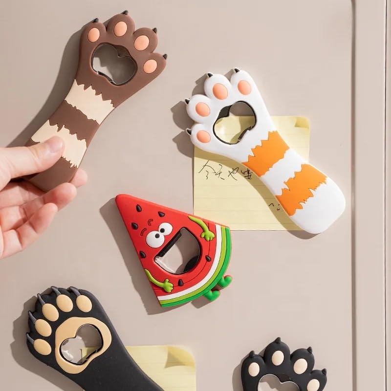 TraveEssentialz Cat Paw Bottle Opener Fridge Magnet | Cute Silicone Magnetic Beer Bottle Opener | Portable Bar Tool for Camping, Hostel, Road Trips & Kitchen | Travel Gift for Cat Lovers & Young Travelers (Brown) - Image 5