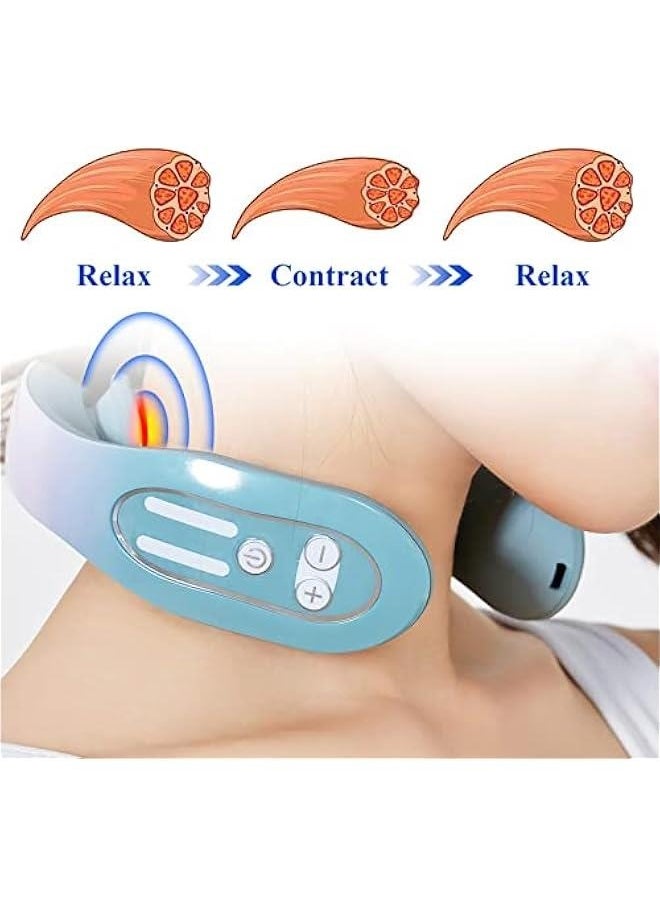 Generic New Upgrade 2023 Neck Massager,  EMS Neck Acupoints Lymphvity Massage Devic,Lymphatic Drainage Neck Massager with 12 Modes Neck Pain Relief Device Use at Home, Office, Car  - Image 5