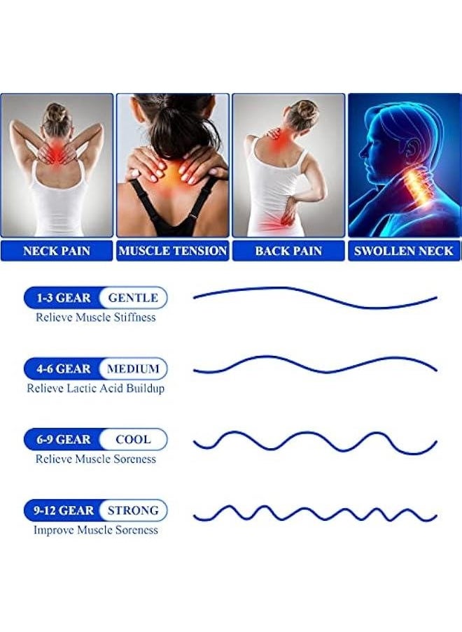 Generic New Upgrade 2023 Neck Massager,  EMS Neck Acupoints Lymphvity Massage Devic,Lymphatic Drainage Neck Massager with 12 Modes Neck Pain Relief Device Use at Home, Office, Car  - Image 4