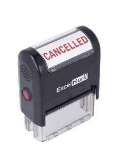ExcelMark Cancelled Self Inking Rubber Stamp Red Ink 