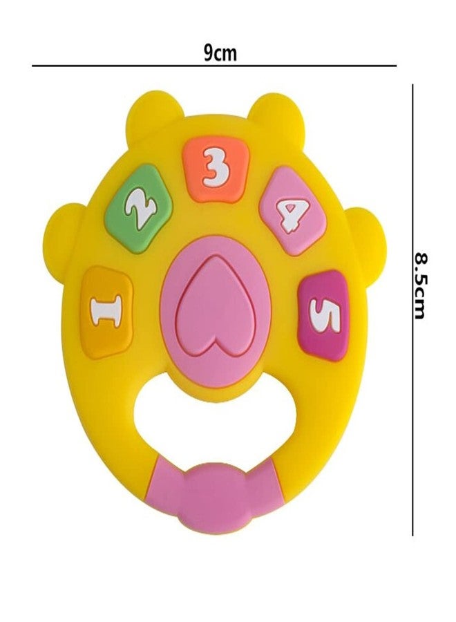 GUCHIGU Teethers for Babies | BPA Free Silicone Soft Baby Toys | Number Shaped Baby Gum Molar Chew Toy Releive Long Tooth Pain | Toodle Teething Pacifier BT2043A (6-12 Months, Yellow) - Image 4