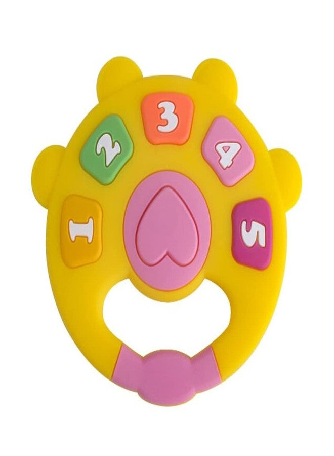 GUCHIGU Teethers for Babies | BPA Free Silicone Soft Baby Toys | Number Shaped Baby Gum Molar Chew Toy Releive Long Tooth Pain | Toodle Teething Pacifier BT2043A (6-12 Months, Yellow) - Image 1