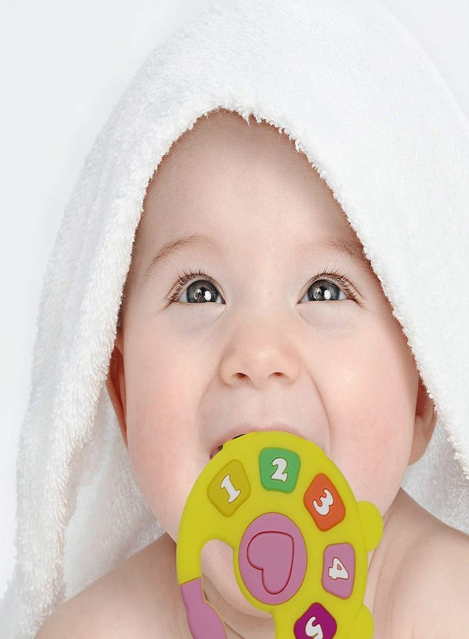 GUCHIGU Teethers for Babies | BPA Free Silicone Soft Baby Toys | Number Shaped Baby Gum Molar Chew Toy Releive Long Tooth Pain | Toodle Teething Pacifier BT2043A (6-12 Months, Yellow) - Image 2