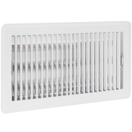 EZ-FLO 6 x 12 Inch (Duct Opening) Floor Register Vent Cover, One-Way Ventilation Register Diffuser, Solid Steel HVAC Air Vent Cover, White, 61638 - Image 1