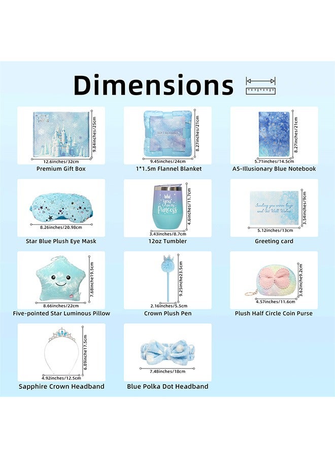 Beauenty Ice Star Toys for Girls Age 6-10,Star Gift Box Set for Girls,Girl Gifts with Blue Blanket Eye Mask and Tumbler,New Year Birthday Children's Day Gifts for Girls﻿ (Blue) - Image 3
