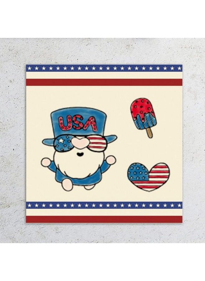 ALIBBON - 4Th Of July Patriotic Gnomes Clear Stamps For Card Making And Photo Album Decorations American Flag Gnome Balloon Heart Transparent Silisone Rubber Stamps For Crafts And Diy Scrapbooking - Image 1