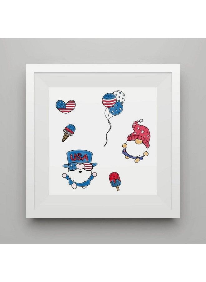 ALIBBON - 4Th Of July Patriotic Gnomes Clear Stamps For Card Making And Photo Album Decorations American Flag Gnome Balloon Heart Transparent Silisone Rubber Stamps For Crafts And Diy Scrapbooking - Image 1