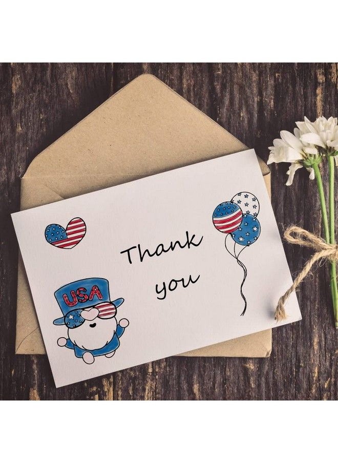 ALIBBON - 4Th Of July Patriotic Gnomes Clear Stamps For Card Making And Photo Album Decorations American Flag Gnome Balloon Heart Transparent Silisone Rubber Stamps For Crafts And Diy Scrapbooking - Image 1