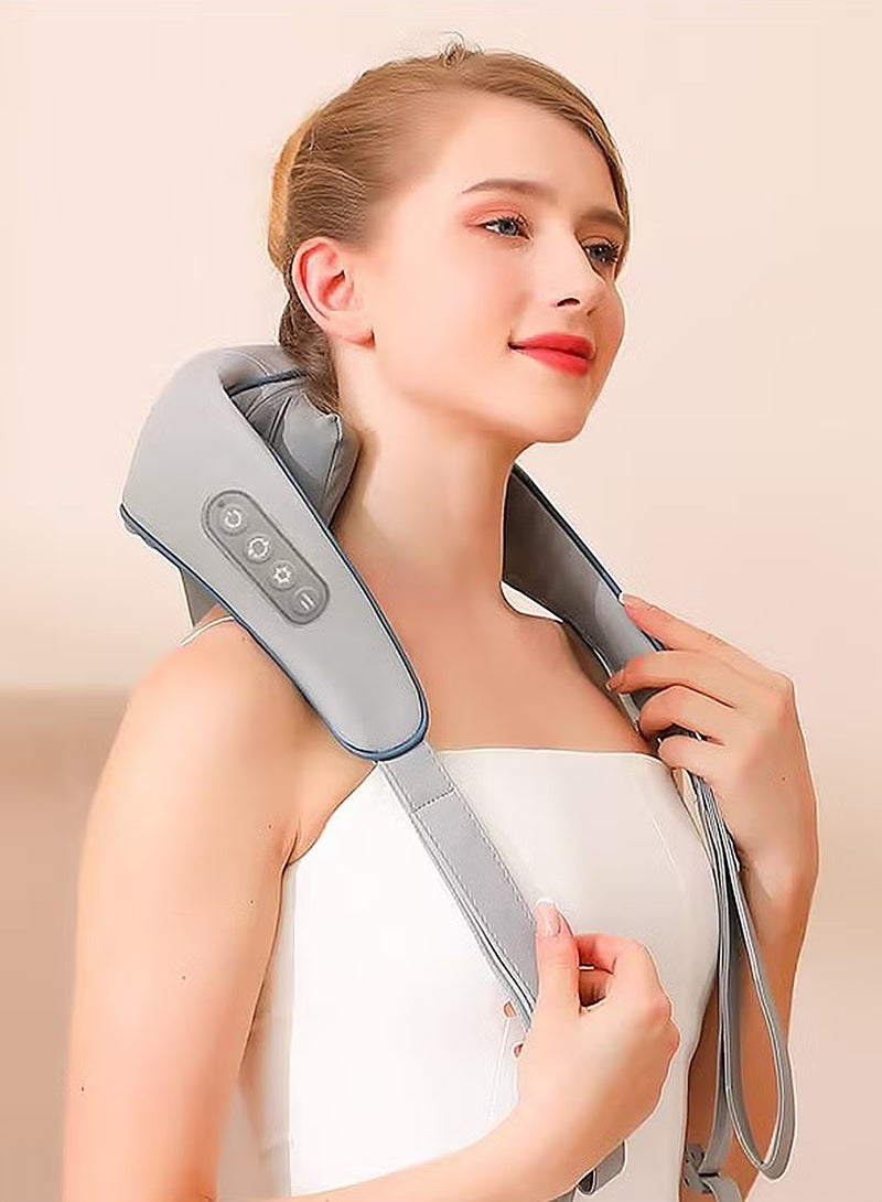 Mini Kneading Neck Massager Shoulder And Neck Hot Compress Massager Trapezius Massage Free Hands - Image 5