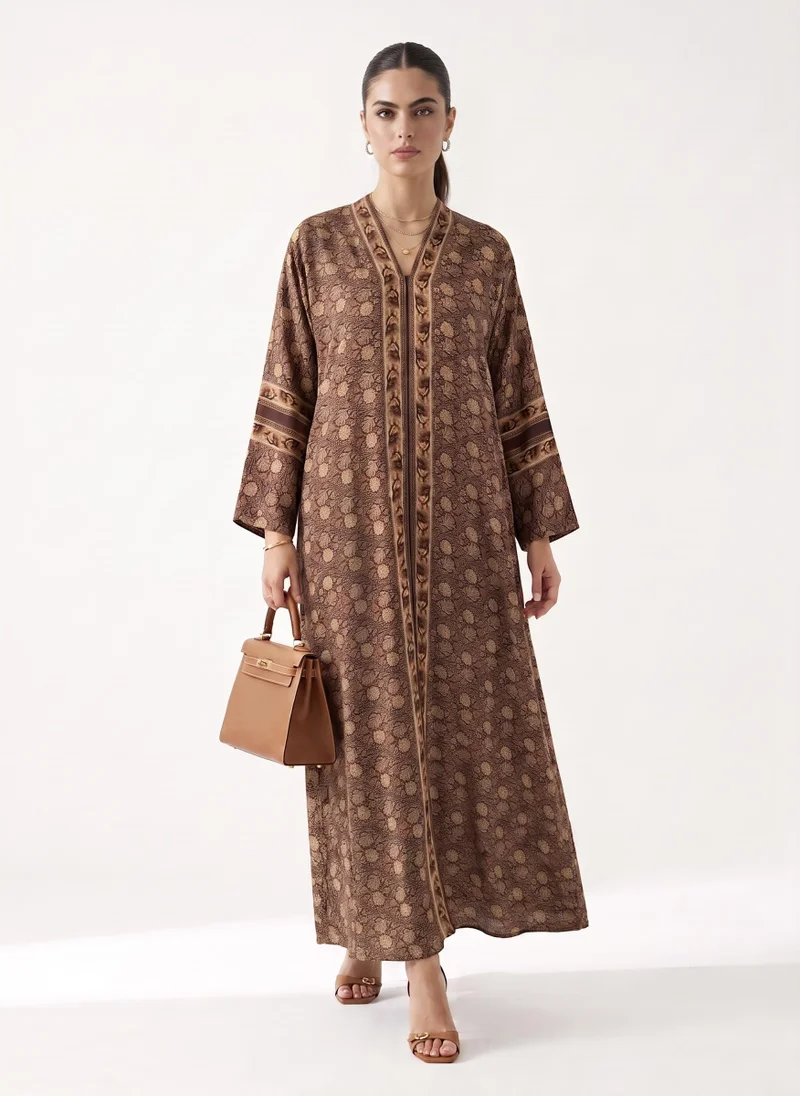 Hadiyath Al Madinah Mosaic Printed Abaya - HM