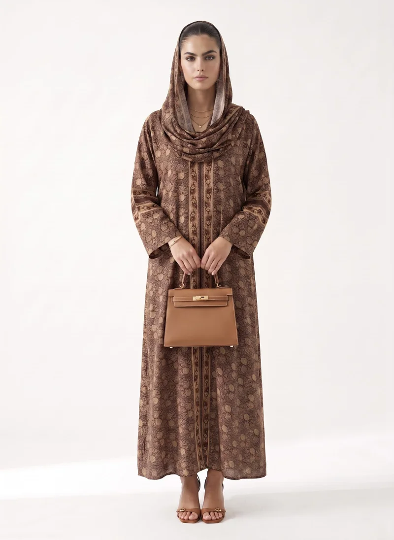 Hadiyath Al Madinah Mosaic Printed Abaya - HM