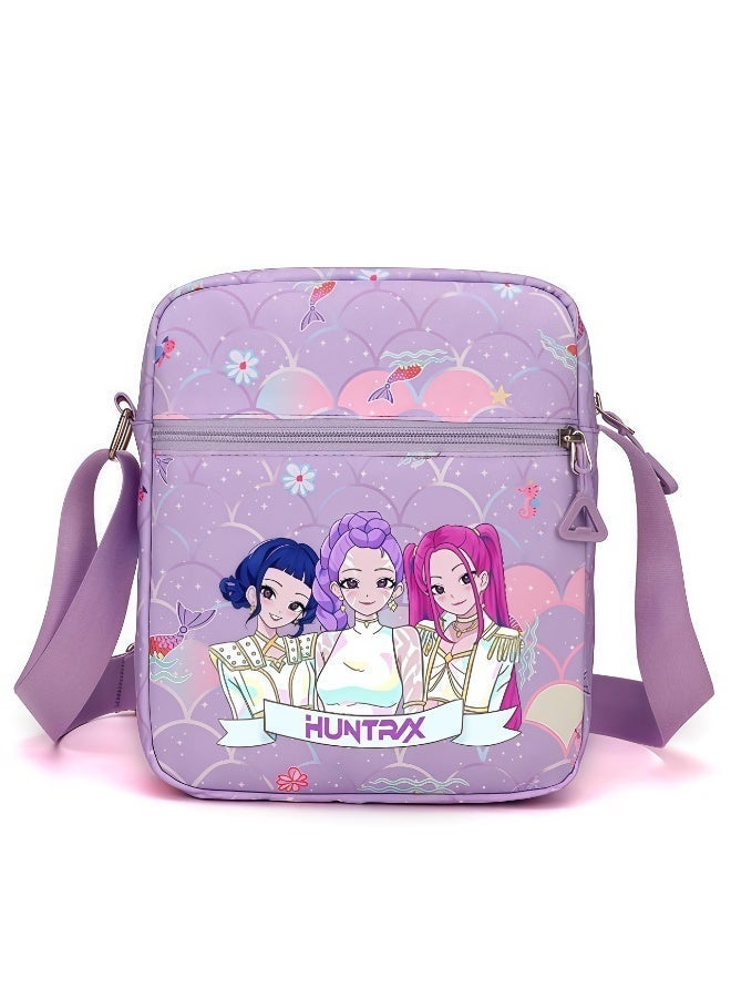 ECLux K-pop, Demon Hunters mini crossbody bag, for Korean idol, also a shoulder bag, features a cartoon pattern design. (purple) - Image 1