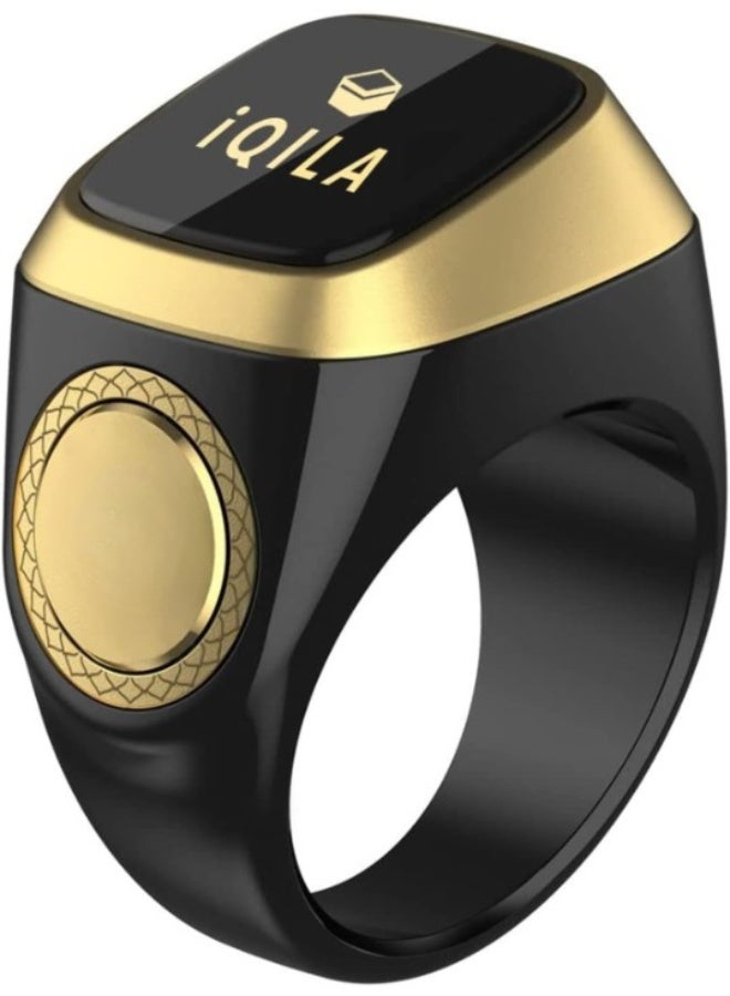 سوار ذكي لتسبيح الذكر - عداد تسبيح رقمي مع تطبيق | بلوتوث | خاتم صلاة إسلامي أسود ٢٠ مم - Image 1