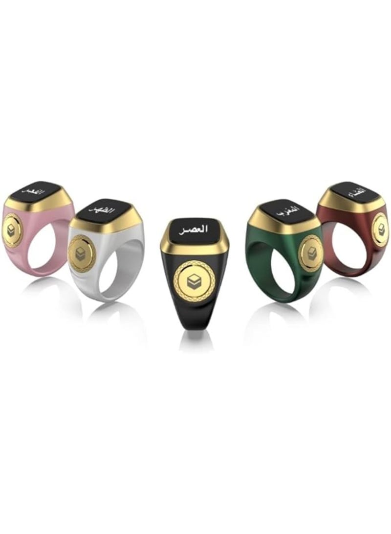 سوار ذكي لتسبيح الذكر - عداد تسبيح رقمي مع تطبيق | بلوتوث | خاتم صلاة إسلامي أسود ٢٠ مم - Image 5