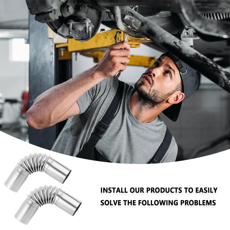 Stacool 2PCS Air Parking Diesel Heater Exhaust Pipe,Stainless Steel 24mm Flexible Exhausts Pipe with Clamps,Diesel Heater Accessories Generator Exhaust Extension for Diesels Air Heaters (2PCS) - Image 5