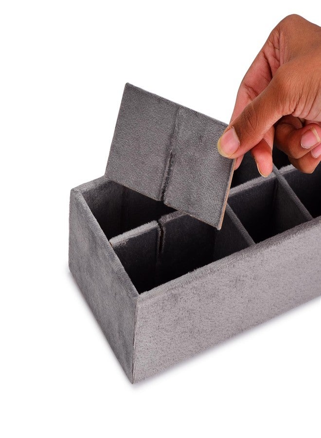 Azyeea Trinket Jewelry Tray for, Earrings, Jhumkas, chains and Other Jewelry, Storage drawer organiser for Home and Closet Organization - 12 Grid (Grey) (12x4x2.3 inch) - Image 3