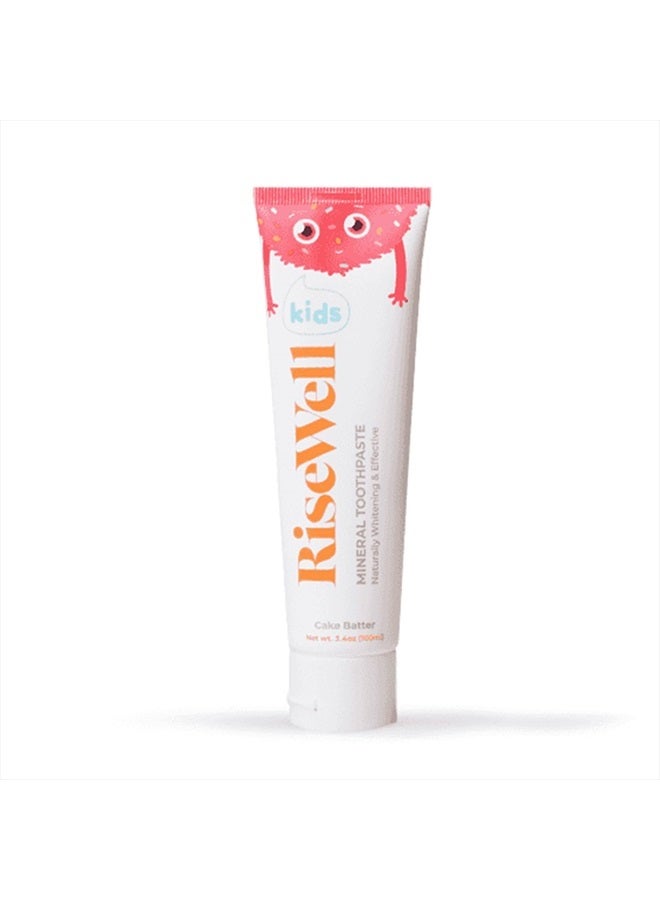 RiseWell Kids Mineral Toothpaste - Kids Hydroxyapatite Toothpaste - Safe to Swallow, Fluoride & SLS Free Toothpaste for Kids - Cake Batter, 3.4 Oz - Image 1