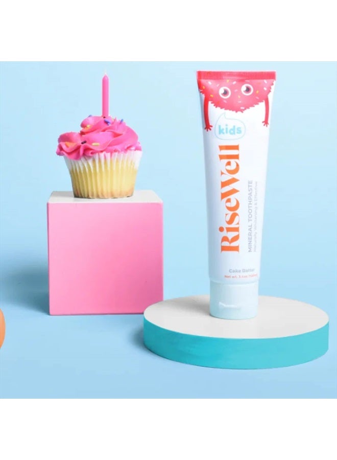 RiseWell Kids Mineral Toothpaste - Kids Hydroxyapatite Toothpaste - Safe to Swallow, Fluoride & SLS Free Toothpaste for Kids - Cake Batter, 3.4 Oz - Image 3