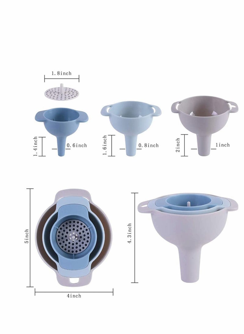 Y&D Funnel, Lakobos Kitchen Funnel 3 in 1, Plastic Funnels for kitchen Use, Filling Bottles, Wide Mouth with Strainer Filter for...  - Image 5