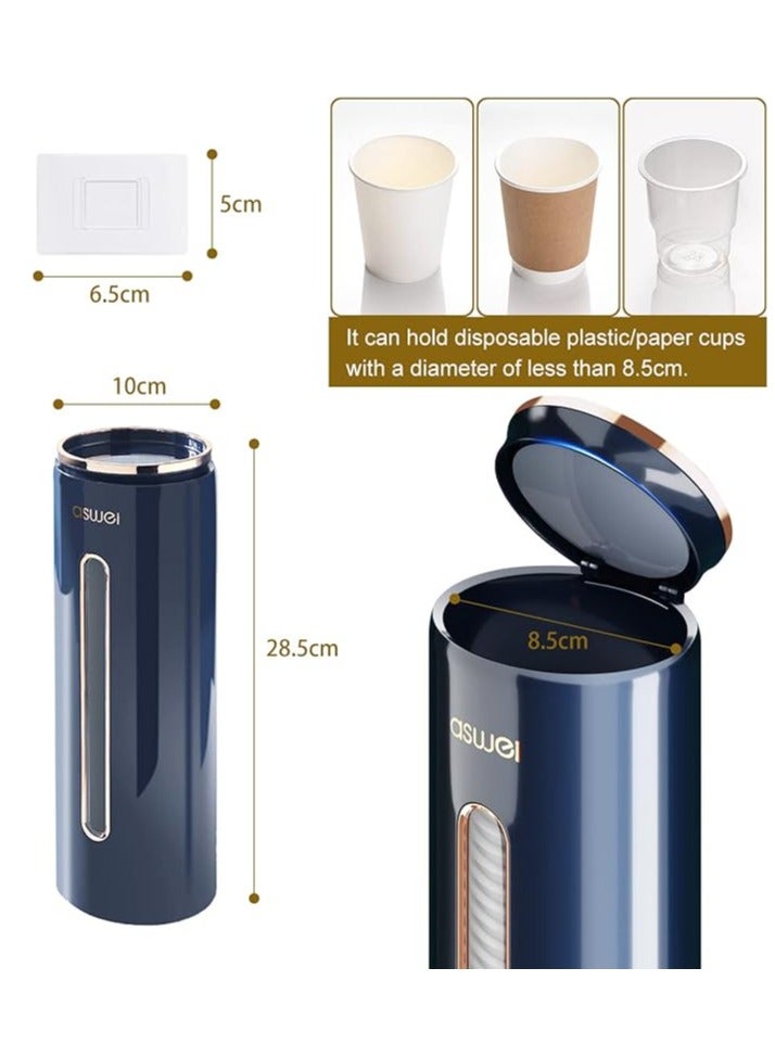 Wall Mounted Cup Dispenser,Pull Type Water Cooler Cup Holder Water Cup Holder Dustproof Plastic for for Home Office Hospital (Blue）  - Image 2