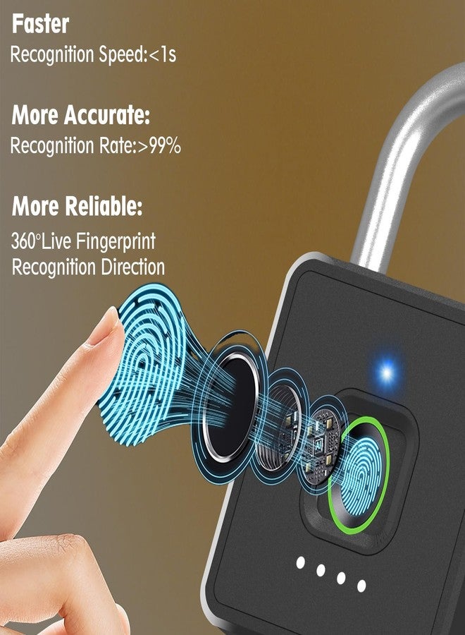 Elinksmart Combination Lock eLinkSmart Gym Locker Padlock with 9 Digit Push Button Password Fingerprint APP Unlock Keyless Biometric Security Metal Padlock for Gym and School Lockers Storage Tool Box - Image 5