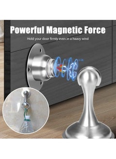 Arabest 2 Pcs Magnetic Door Stop, Door Stoppers with Catch 3M Self Adhesive/Conceal Screws Mounted, Magnetic Door Catch for Home Office, Patio  - Image 3