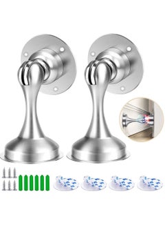 Arabest 2 Pcs Magnetic Door Stop, Door Stoppers with Catch 3M Self Adhesive/Conceal Screws Mounted, Magnetic Door Catch for Home Office, Patio  - Image 1