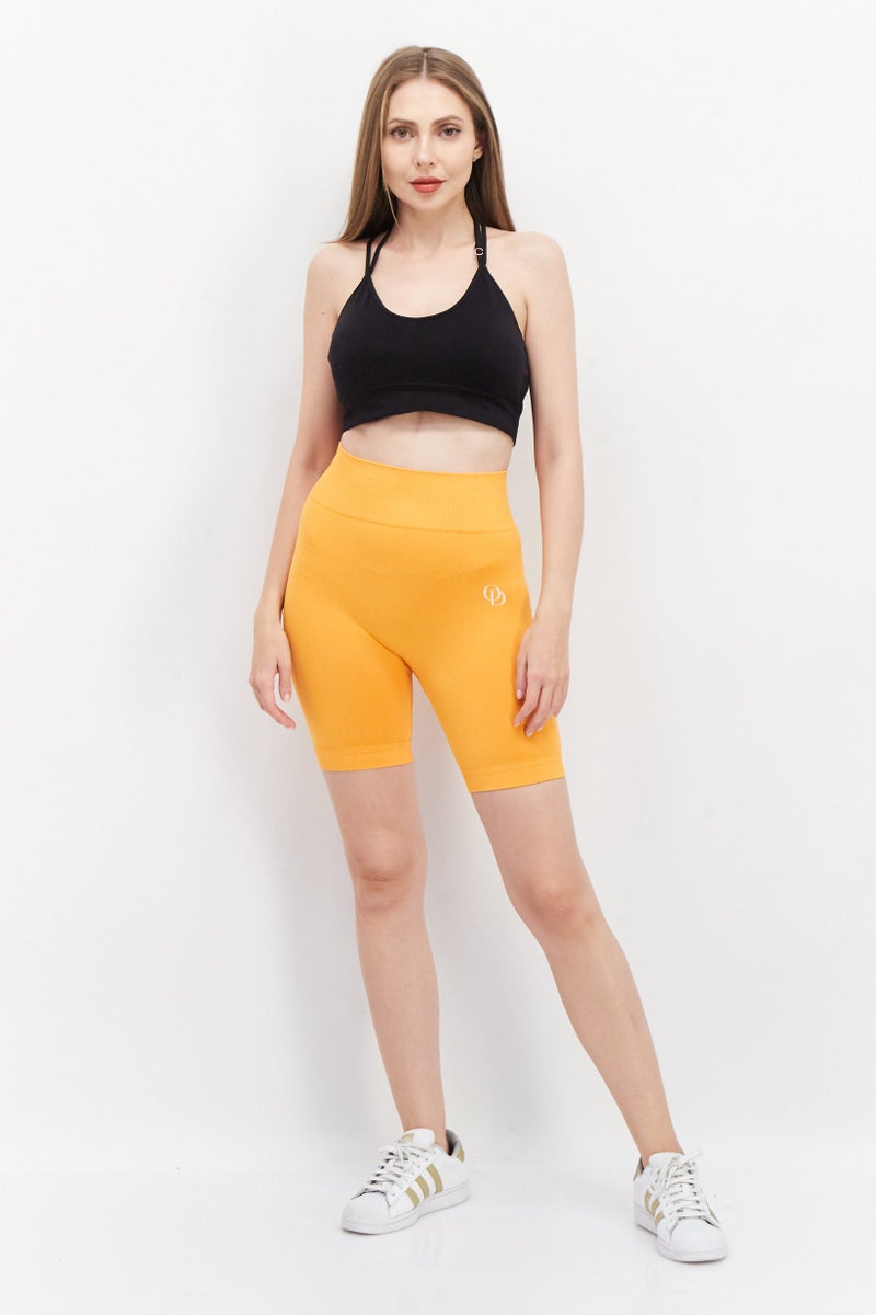 ODolls Sport Women Sportswear Fit Pull On Training Shorts, Orange - Image 3