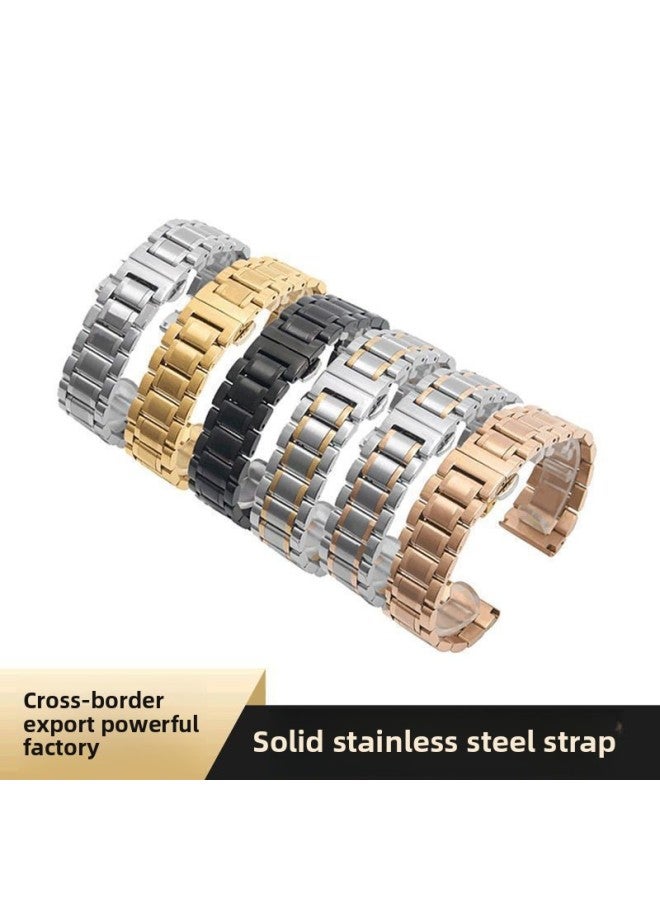 For Huawei GT2/GT2ProB3/B6/B5 Strap Five Bead Butterfly Buckle Xiaomi Color2 Solid Watch Chain-Color:Five-bead Silver [free Quick Release Raw Ear + Meter Adjuster] - Huawei Gt2pro [22mm]