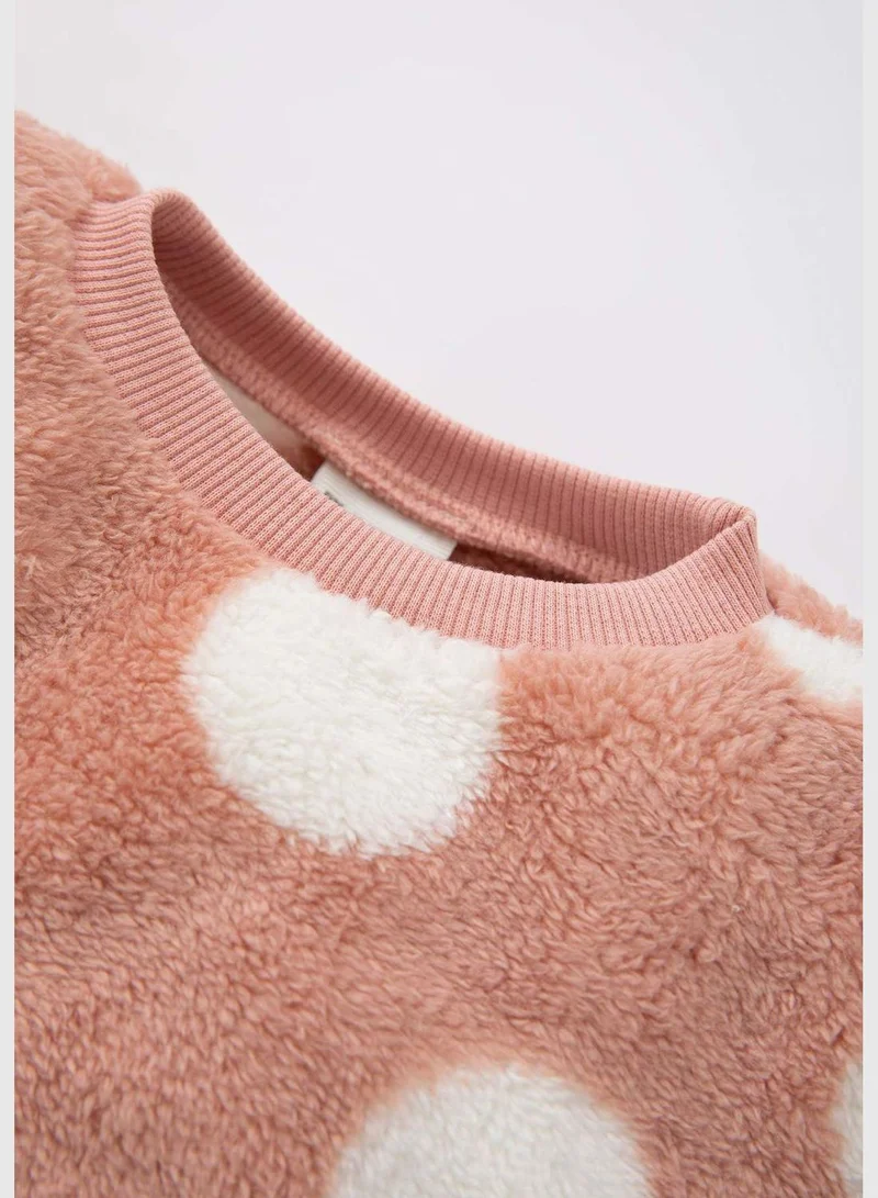 DeFacto BabyGirl Regular Fit Bike Neck Long Sleeve Knitted Sweatshirt