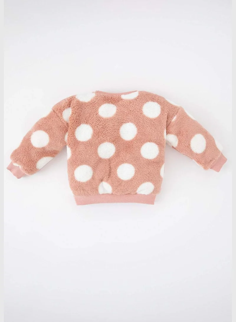 DeFacto BabyGirl Regular Fit Bike Neck Long Sleeve Knitted Sweatshirt