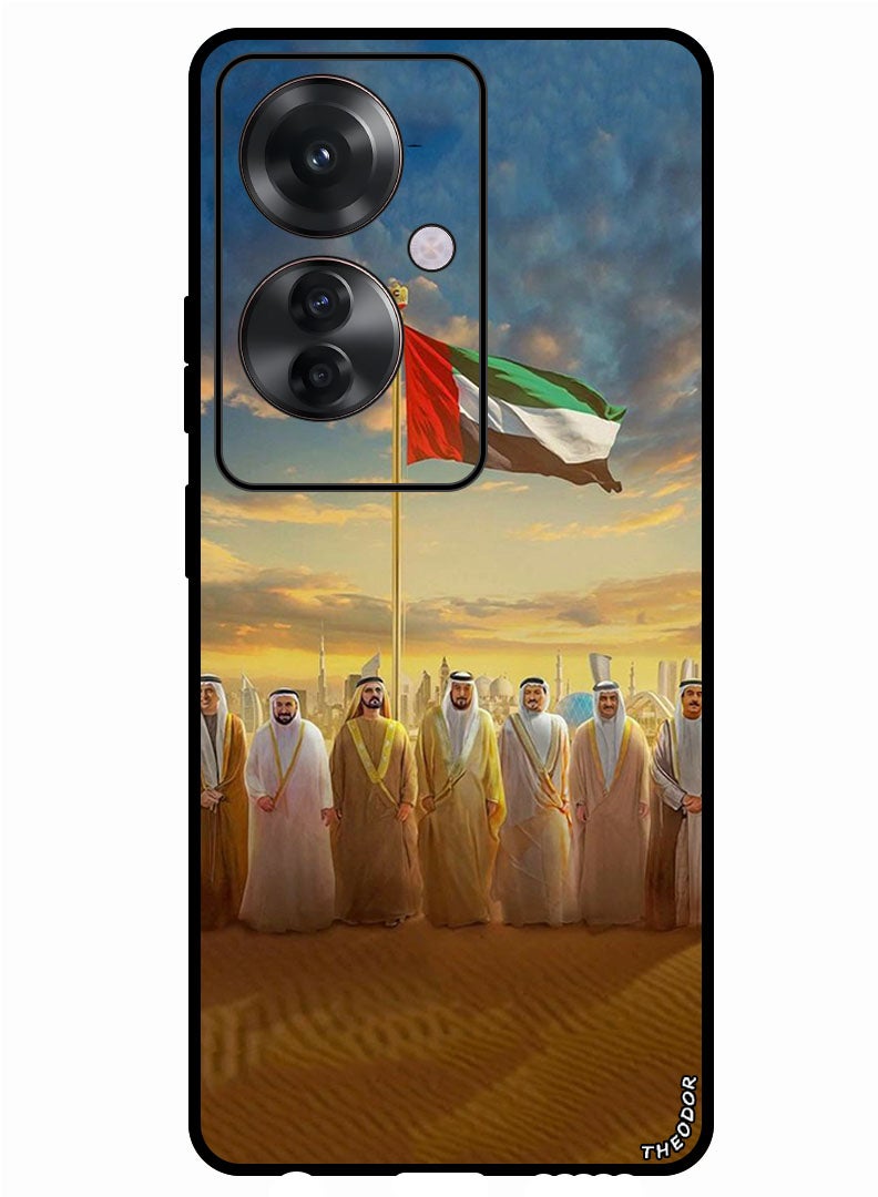 Theodor Protective Case Anti Scratch Shock Proof Bumper Cover For Oppo Reno 11F Uae Flag Uae Rulers - Image 1