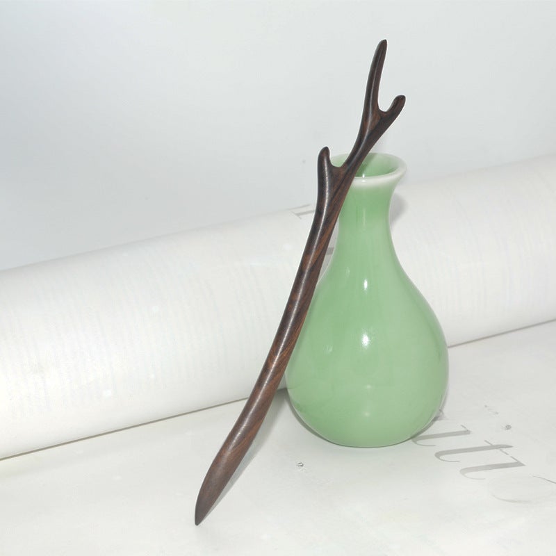 Generic Vintage Ebony Hairpin Court Hanfu AccessoryEbony glossamer hairpin dragon horn Ebony glossamer hairpin dragon horn