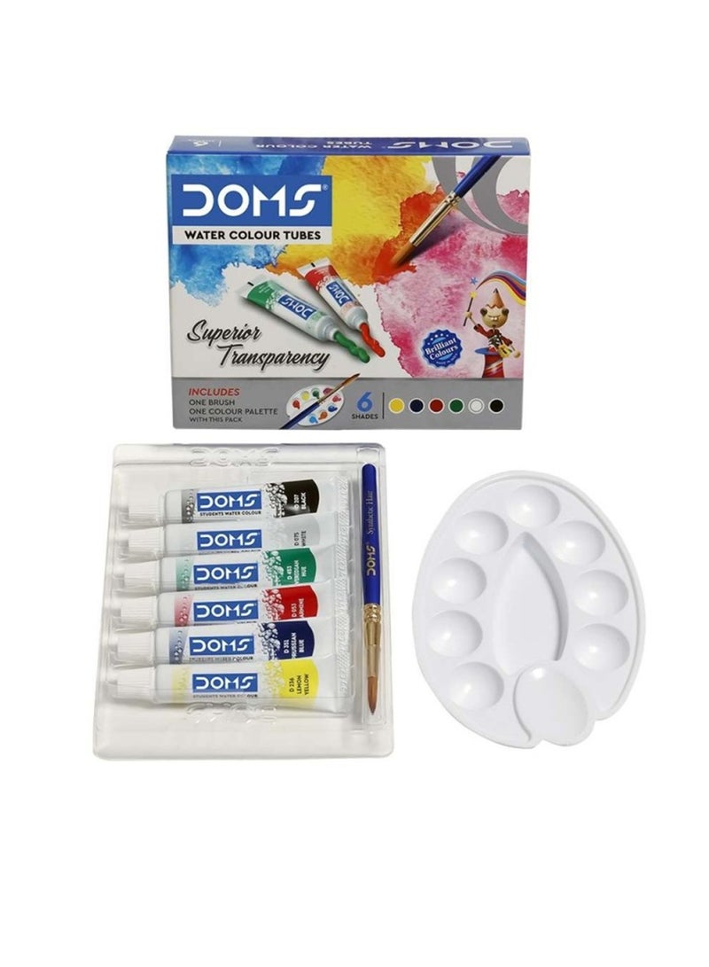 DOMS 6-Shade Watercolour Tubes With A Brush And A Painting Palette - Image 2