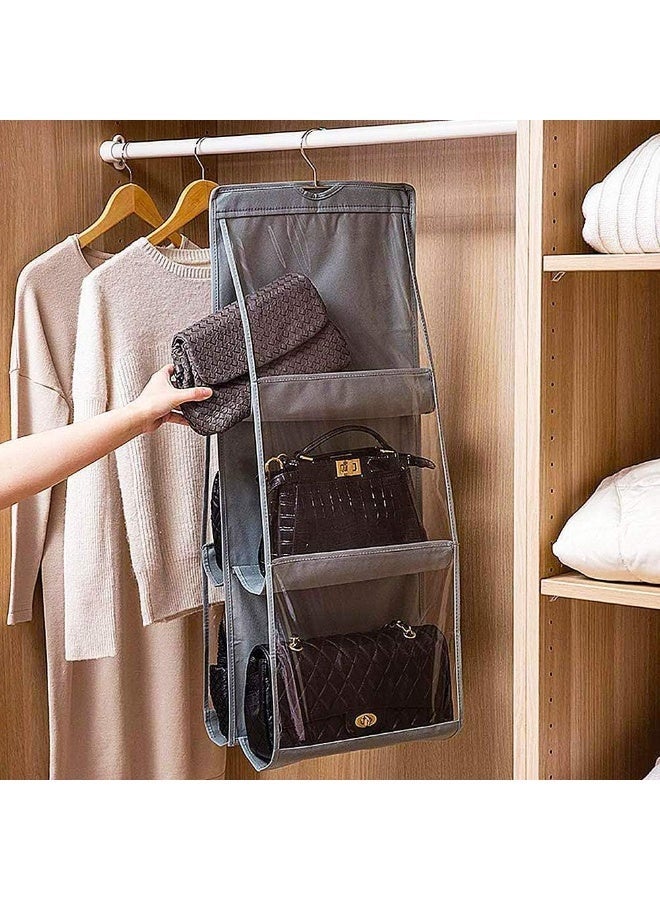 6 Pockets Storage Anti-dust Cover Clear Bag Holder & Closet Organizer, Assorted Colors, Large - Image 5