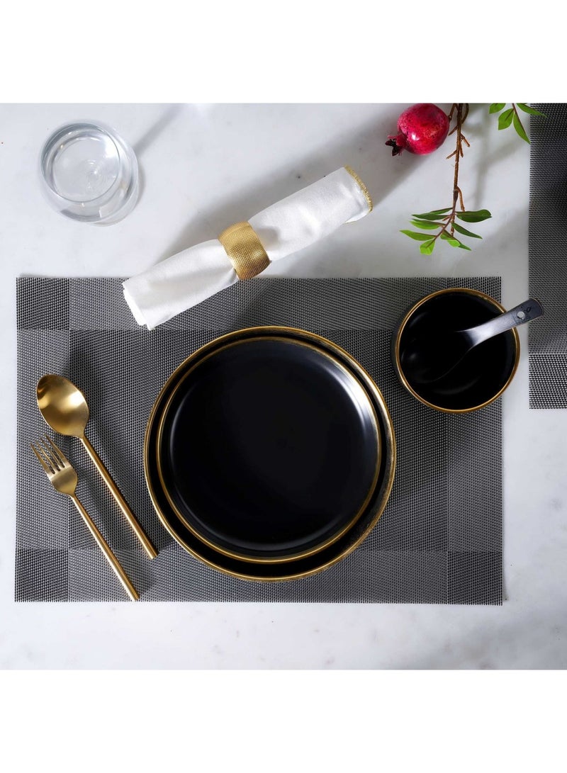 Pan Home Regale Side Plate Dia20cm - Black and Gold - Image 2