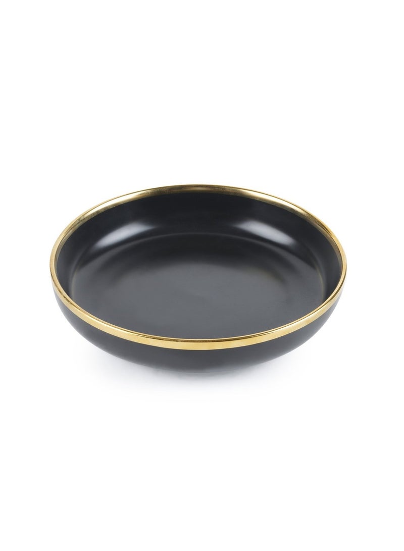 Pan Home Regale Side Plate Dia20cm - Black and Gold - Image 1