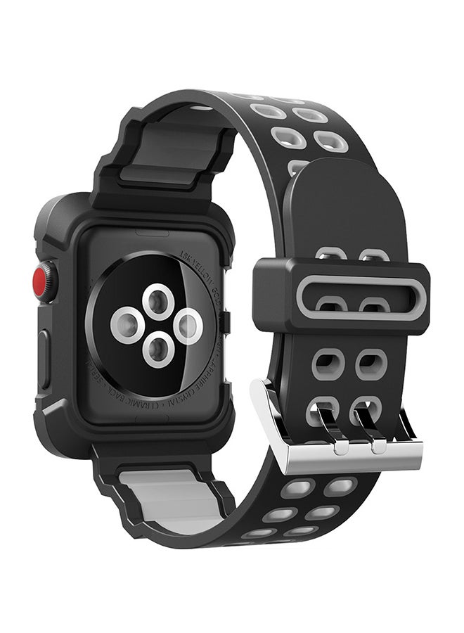 Voberry Protective Case Cover With Replacement Band For Apple Watch Series 3/2/1 38mm Grey - Image 1