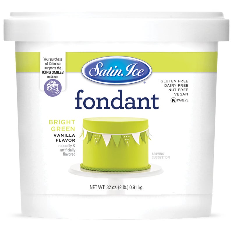 Satin Ice Fondant for Cake Decorating, Bright Green (2 Pound) - Image 1
