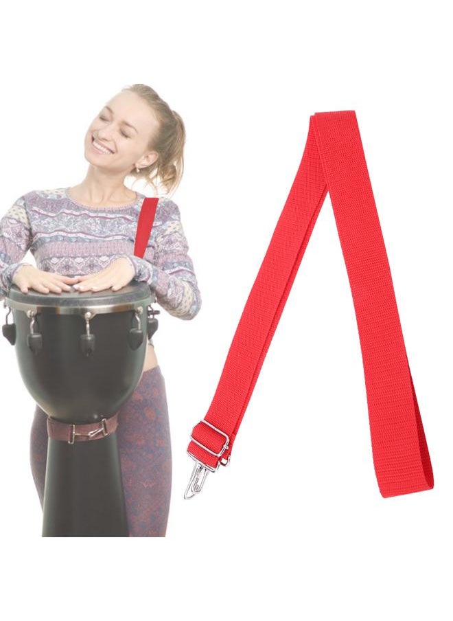 Thoraya WG02 Polyester Nylon Adjustable African Drum Strap Red Snare Drum Strap Belt with Metal Hook  - Image 5