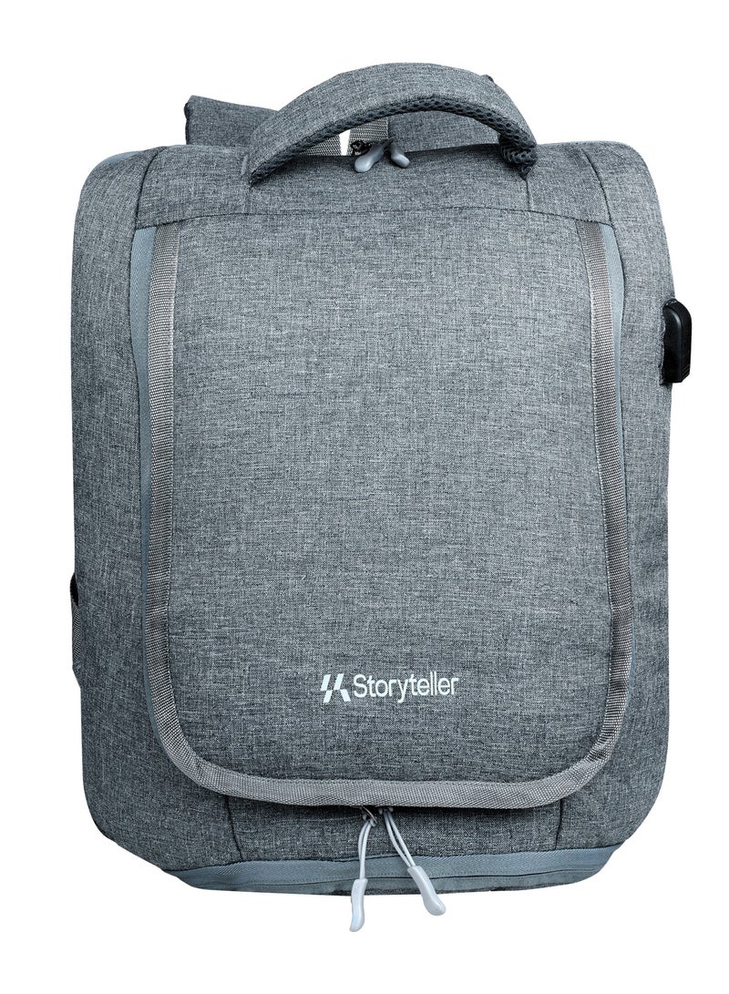 STORYTELLER Troop Premium Laptop Backpack with S-type Shoulder Strap and USB port 20" Grey - Image 1