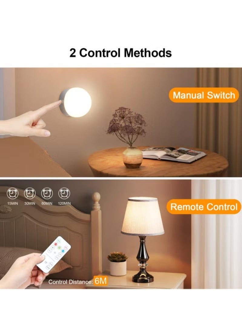 Arabest عبوة 2 لمبات LED E27، لمبات قابلة للتعتيم وإعادة الشحن مع جهاز تحكم عن بعد، 3 درجات حرارة للون، وظيفة توقيت، لمبات تعمل بالبطارية قابلة للفصل والمغناطيسية - Image 4