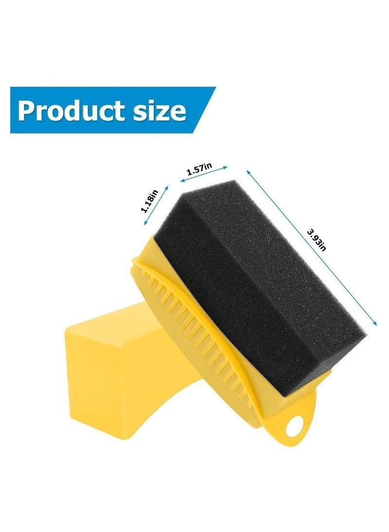 Generic 2 Pcs Tire Contour Dressing Applicator, Car Wheel Dressing Shine Sponge with Lid, Polishing Sponge Wax Buffing Pads for Auto, Foam Brush with Cover, Automotive Cleaning Accessories (Yellow)  - Image 4