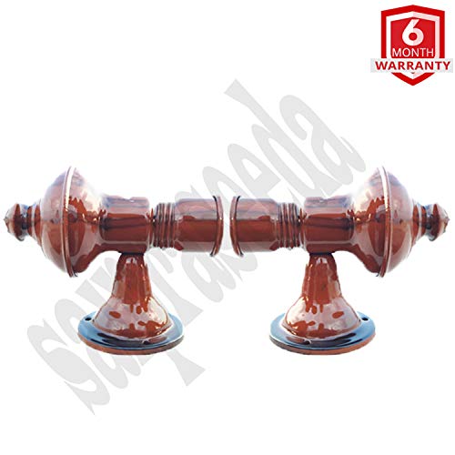 SAI PRASEEDA Metal Curtain Brackets Holder for Doors and Windows (XXL, Teak Wood Colour) - 4 Pairs/8 Pieces - Image 3