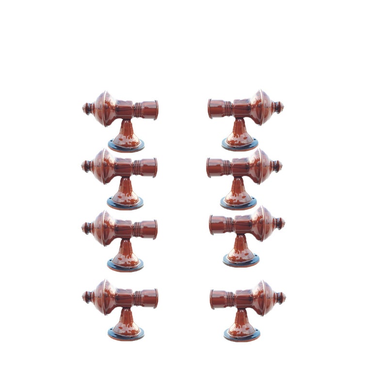 SAI PRASEEDA Metal Curtain Brackets Holder for Doors and Windows (XXL, Teak Wood Colour) - 4 Pairs/8 Pieces - Image 4