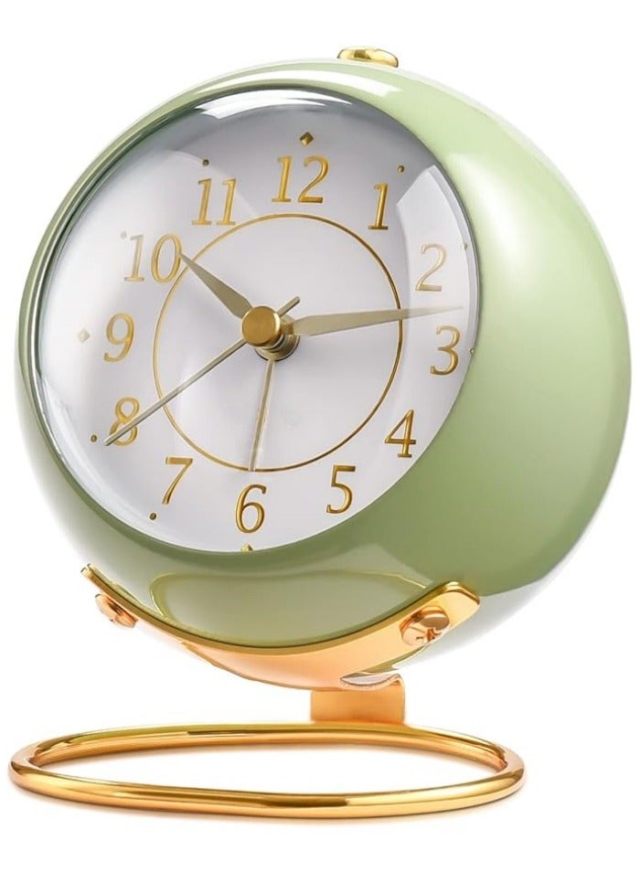 Analog Alarm Clocks,Retro Backlight Cute Simple Design Small Desk Clock with Night Light,Silent Non-Ticking,Battery Powered,for Kids,Bedroom,Travel,Kitchen,Bedside Desktop.  - Image 1