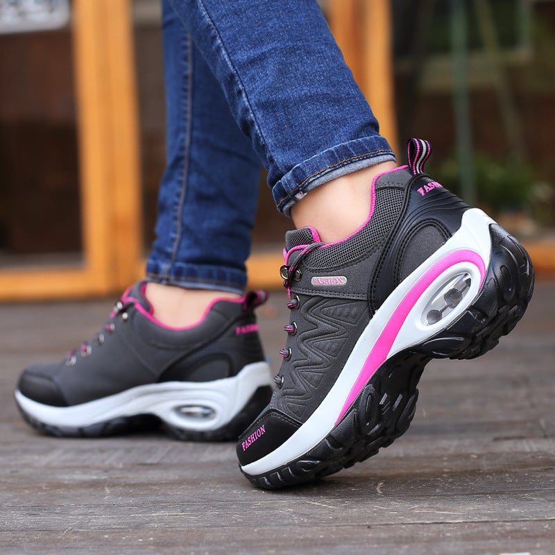 2022 Autumn Cushioned Womens Sneakers Breathable Thick Sole Casual Shoes Purple  - Image 4