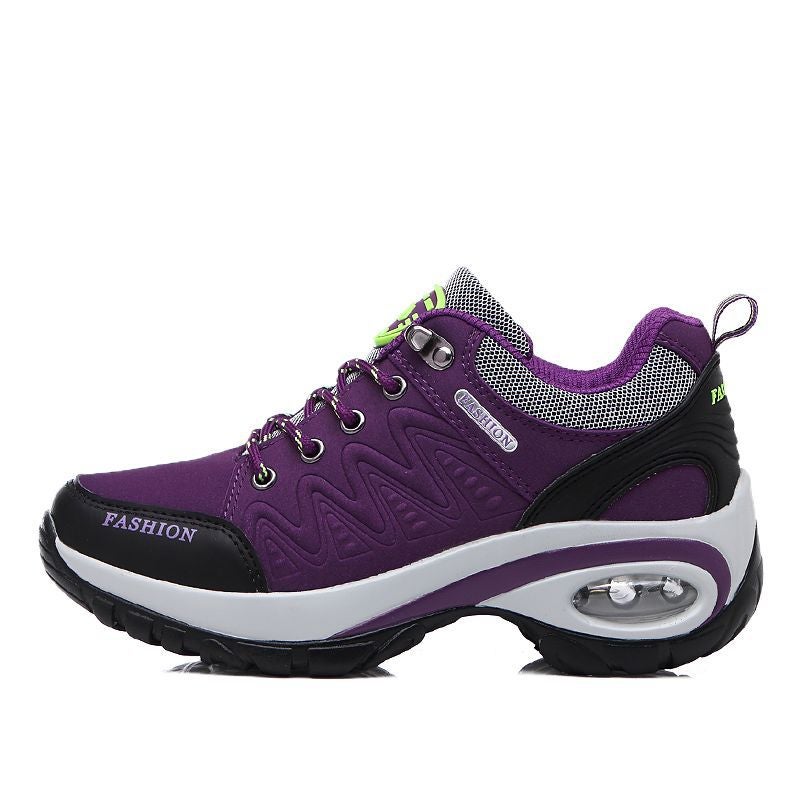 2022 Autumn Cushioned Womens Sneakers Breathable Thick Sole Casual Shoes Purple  - Image 1
