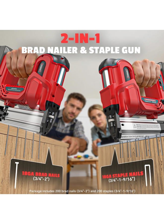 DIYtoolifz مسدس دبابيس 18GA لاسلكي 2" متوافق مع Milwaukee 18V (أداة فقط)، مسدس دبابيس/مشابك 2 في 1، بدون أدوات لعلاج الانسداد، عمق قابل للتعديل، وضعين مع 400 دبوس/مشبك لأعمال النجارة، النجارة - Image 3