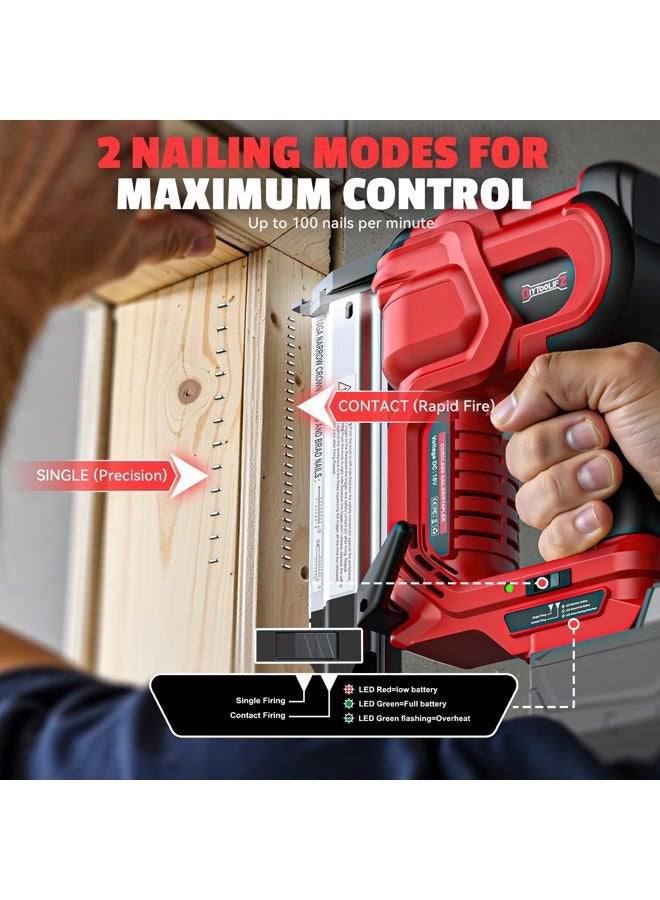 DIYtoolifz مسدس دبابيس 18GA لاسلكي 2" متوافق مع Milwaukee 18V (أداة فقط)، مسدس دبابيس/مشابك 2 في 1، بدون أدوات لعلاج الانسداد، عمق قابل للتعديل، وضعين مع 400 دبوس/مشبك لأعمال النجارة، النجارة - Image 4